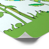 花カラフルのお洒落アートワーク ポスター (角)