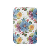 花カラフルのコラージュ バスマット (正面縦)