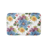 花カラフルのコラージュ バスマット (正面)