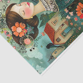花カラフルの切り離し付きガーデンガール 薄葉紙 (詳細)
