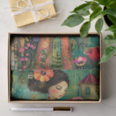 花カラフルの切り離し付きガーデンガール 薄葉紙 (ギフト)