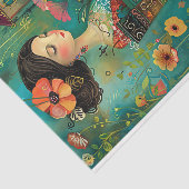 花カラフルの切り離し付きガーデンガール 薄葉紙 (詳細)