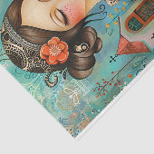 花カラフルの女の子の春ガーデンの切り離 薄葉紙 (詳細)