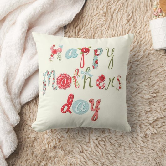 花カラフルの手紙を喜ぶ母の日 クッション (ブランケット)