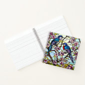 花カラフルの枝にステンドグラスの鳥 ノートブック (内部)