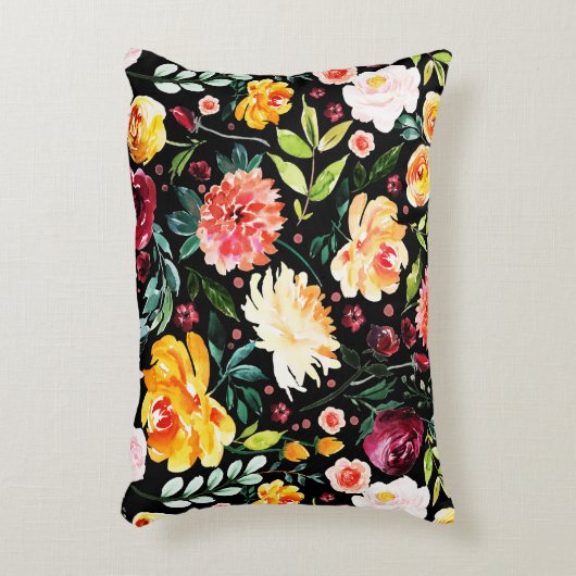 花カラフルの爆発パターン アクセントクッション (正面(垂直))