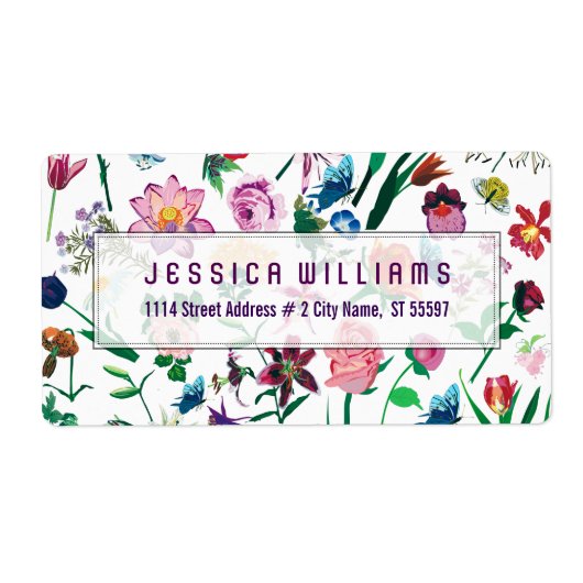 花カラフルの組み合わせ ラベル (正面)