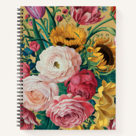 花カラフルの絵を描芸術 ノートブック