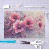 花カラフルの群れ 薄葉紙 (クラフト)