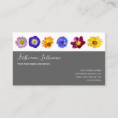 花カラフルの花が咲くエレガントビジネス 名刺 (裏面)