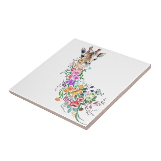 花カラフルの花束キリン タイル (側面)