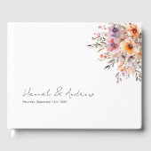 花カラフルの花束結婚は ゲストブック (正面)