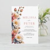 花カラフルの花束結婚式招待状 招待状 (スタンド正面)
