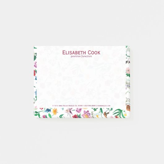 花カラフルの詰め合わカスタムせ白い背景 ポストイット (正面)