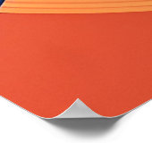 花カラフルの間に浮か鮮やかぶ鳥 ポスター (角)