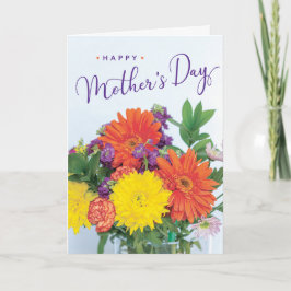 花カラフルの飾り母の日 カード