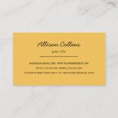 花カラフルの黄色い手 名刺 (裏面)