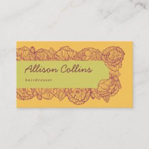 花カラフルの黄色い手 名刺