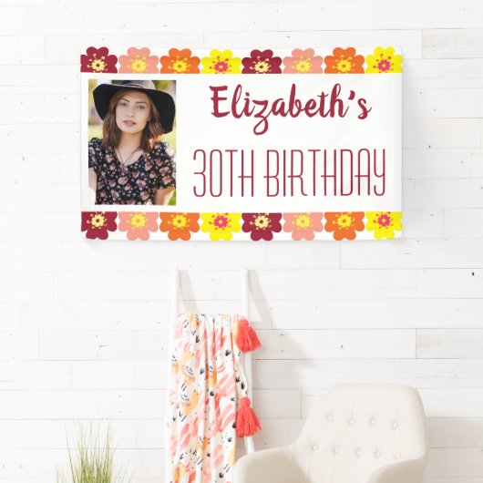 花カラフルの30thフォトバースデーパーティー 横断幕 (インサイチュ)