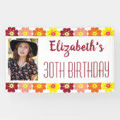 花カラフルの30thフォトバースデーパーティー 横断幕 (横)