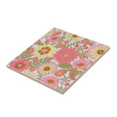 花カラフルはっきりした柄ピンク タイル (側面)