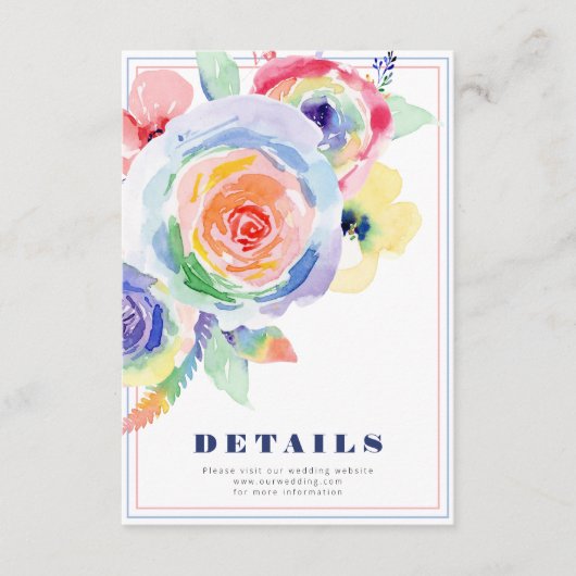 花カラフルはっきりしたLGBTQ結婚の詳細 エンクロージャーカード (正面)