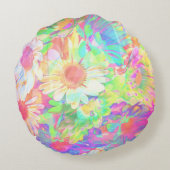 花カラフルは明るい ラウンドクッション (裏面)