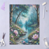 花カラフルは渓流と野生の自然 薄葉紙 (クラフト)