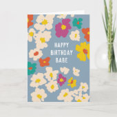 花カラフルは、あらゆる年齢の誕生日 カード (正面)