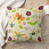 花カラフルや花が咲く漫画離れ虫 クッション (ブランケット)