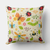 花カラフルや花が咲く漫画離れ虫 クッション (裏面)