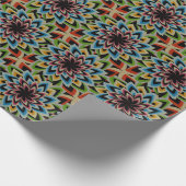 花カラフルを渦巻く ラッピングペーパー (角)