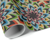 花カラフルを渦巻く ラッピングペーパー (ロールコーナー)
