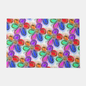 花カラフルアート模様 ドアマット (正面)
