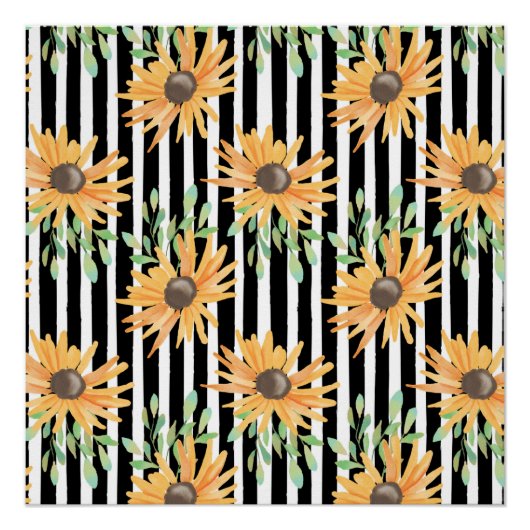 花カラフルガーリーエレガント ポスター (正面)