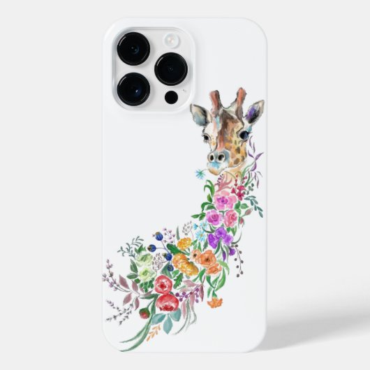 花カラフルキリン絵画ズ iPhoneケース (裏面)