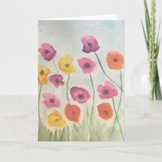 花カラフルグリーティングカード3 カード (正面)