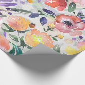 花カラフルコラージュ ラッピングペーパー (角)