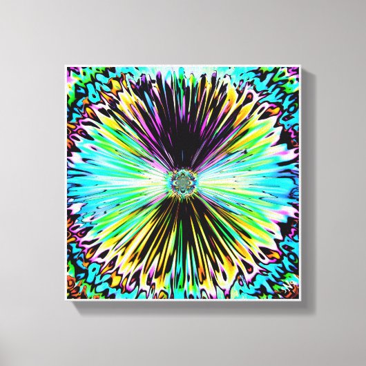 花カラフルサイケデリックのスケッチ3 キャンバスプリント (正面)