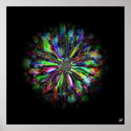 花カラフルサイケデリックのスケッチ ポスター