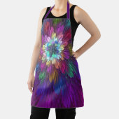 花カラフルサイケデリック抽象芸術フラクタル エプロン (インサイチュ)