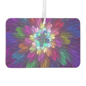 花カラフルサイケデリック抽象芸術フラクタル カーエアーフレッシュナー (裏面)