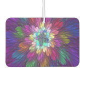 花カラフルサイケデリック抽象芸術フラクタル カーエアーフレッシュナー (正面)