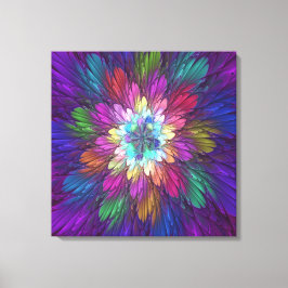 花カラフルサイケデリック抽象芸術フラクタル キャンバスプリント