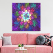 花カラフルサイケデリック抽象芸術フラクタル キャンバスプリント (インサイチュ (リビング))