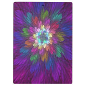 花カラフルサイケデリック抽象芸術フラクタル クリップボード (裏面)