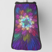 花カラフルサイケデリック抽象芸術フラクタル ゴルフヘッドカバー (回転90)