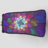 花カラフルサイケデリック抽象芸術フラクタル ゴルフヘッドカバー (正面)