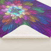 花カラフルサイケデリック抽象芸術フラクタル シェルパブランケット (3/4)