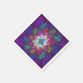 花カラフルサイケデリック抽象芸術フラクタル スタンダードカクテルナプキン (角)